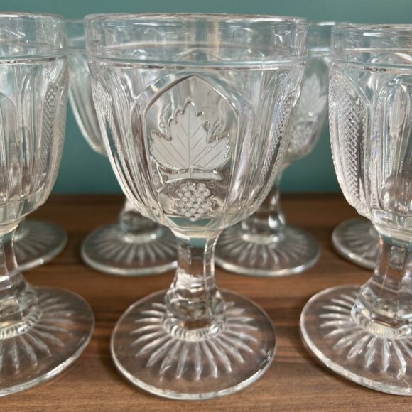 7 EAPG Magnet & Grape Frosted Leaf Repro Imperial Glass MMA Goblets 10 oz - Picture 2 of 8
